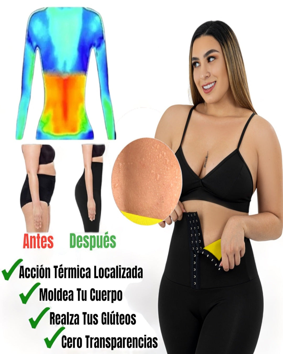 ®Leggins con Faja y Broches 3 Niveles 🔥 Termo Reductores 🔥QUEMA GRASA 🍑Horma LEVANTA COLA